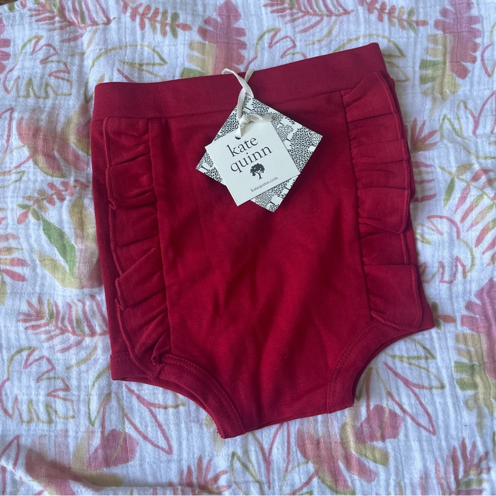 NWT Kate quinn red diaper cover 100%‎ organic cotton